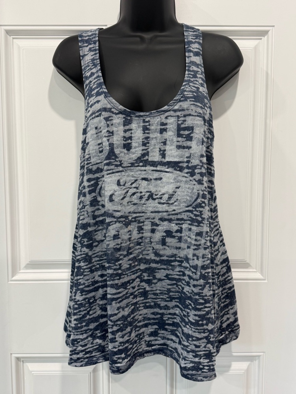 Ford Logo Blue Scoop Neck Women's Tank Top